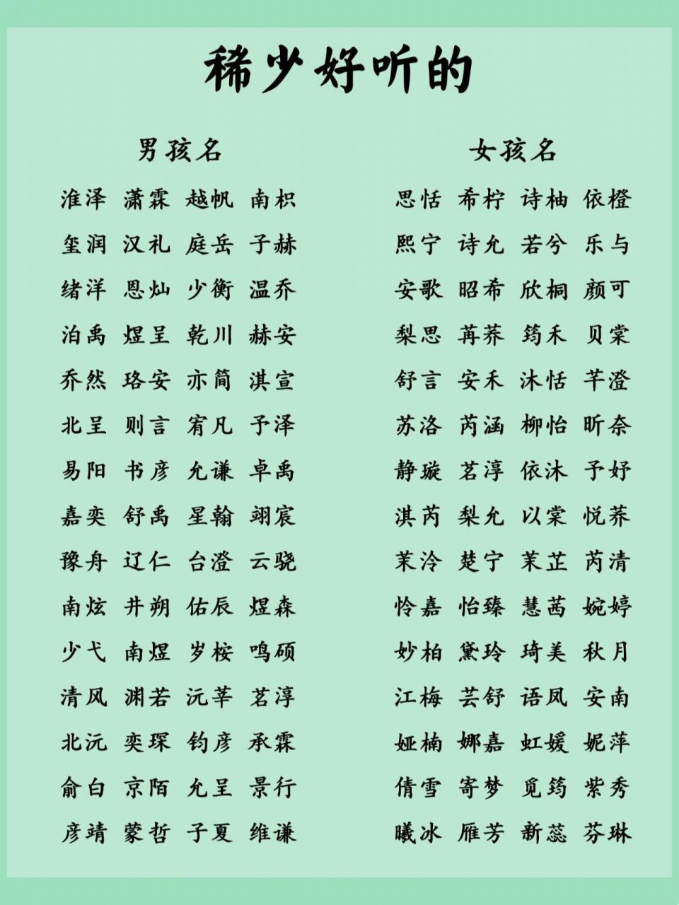 宝宝取名 稀少好听的绝佳美名 稀少好听的男孩女孩名 北琛